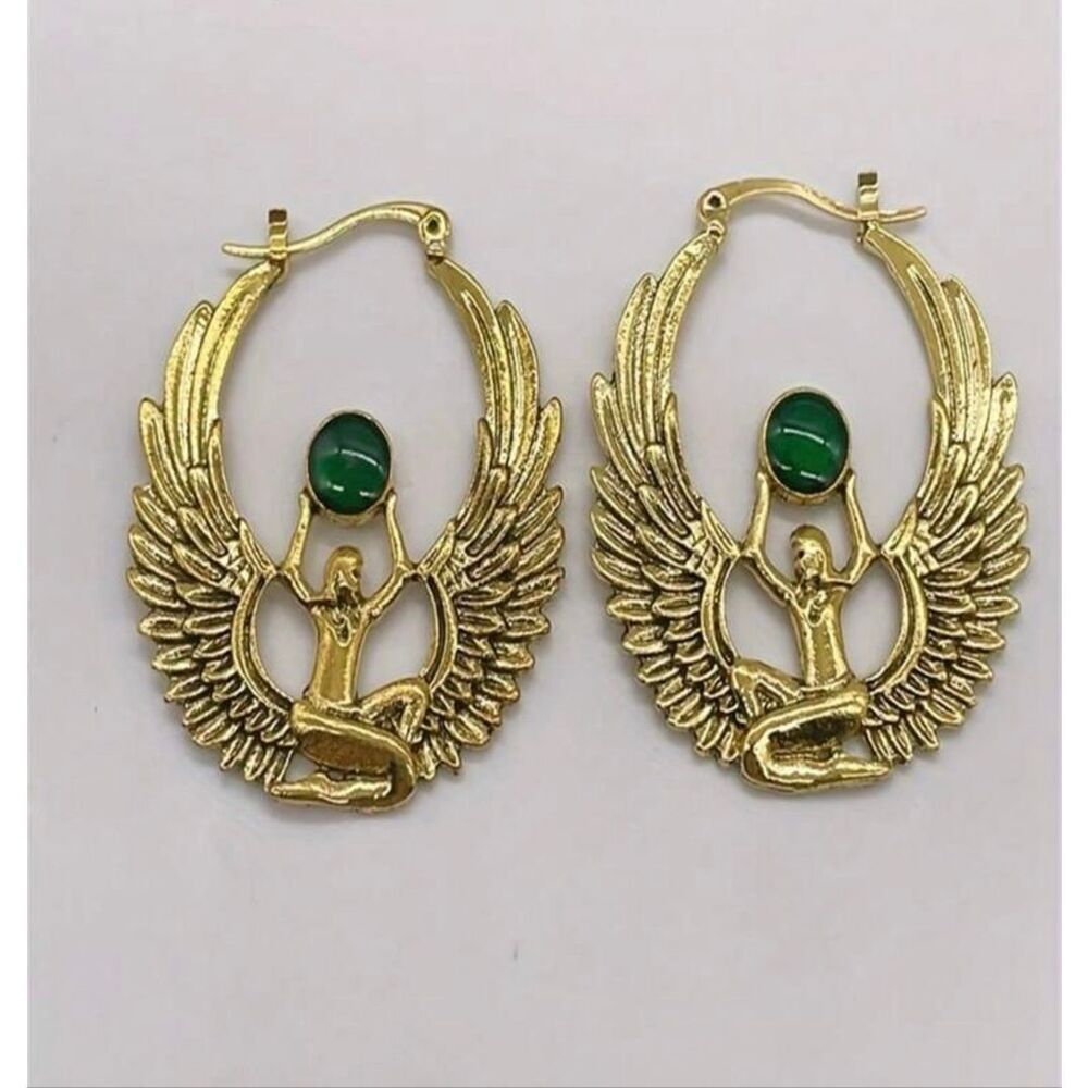 Egyptian Style Hoop Earrings